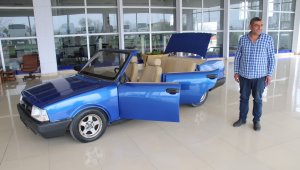 Hurda otomobil, üstü açık lüks otomobile döndü