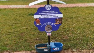 Elazığ'da 90 parka, sokak hayvanları için su ve mama kapları bırakıldı