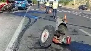 Elazığ'da otomobil ile çarpışan traktör ikiye bölündü: 2 yaralı
