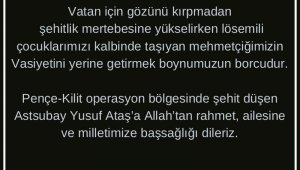 Şehidin vasiyeti üzerine LÖSEV'den açıklama, " Mehmetçiğimizin vasiyetini yerine getirmek boynumuzun borcudur"