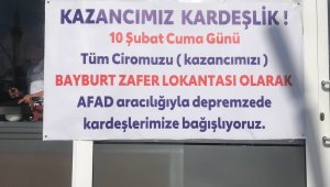 Bayburt esnafı depremzedeler için işyerlerinde çalışıyor günlük kazançları deprem bölgesine bağışlanacak