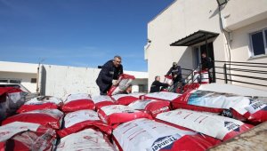 Bayraklı Belediyesi'nden deprem mağduru can dostlara mama desteği