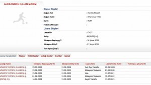Beşiktaş, Gaziantep FK'dan Alexandru Maxim'i sezon sonuna kadar kiraladığını TFF'ye bildirdi.