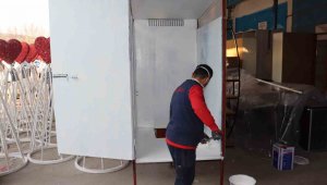 Deprem bölgesi için portatif tuvalet üretimine başlandı