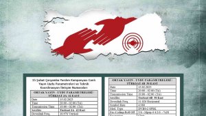 Depremzedelere yardım için yapılacak ortak yayının frekansları açıklandı