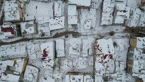 Elbistan'da yıkım dron ile görüntülendi