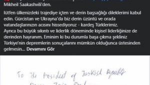 Gürcistan'ın tutuklu lideri Saakaşvili'den Cumhurbaşkanı Erdoğan'a taziye mesajı