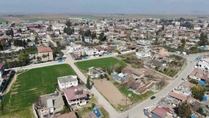 Hatay'ın en küçük ilçesi Kumlu, depremlerin ardından havadan görüntülendi