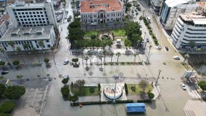 İskenderun'da deniz seviyesi yükseldi, bölge dron ile görüntülendi