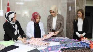 Kadın kültür Evi'nde depremzedeler için binlerce ürün dikildi