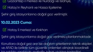 Kahramanmaraş, Gaziantep ve Hatay'a doğalgaz verilmeye başladı