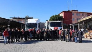 Karpuzlu'da deprem bölgeleri için toplanan yardımlar yola çıktı