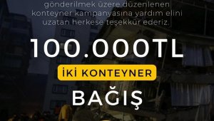 Keşanspor topladıkları 100 bin TL'yi yaşam konteyneri kampanyasına yatırdı