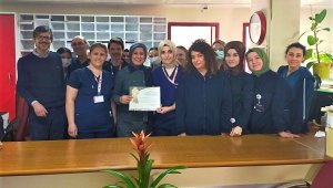 Kütahya Evliya Çelebi Hastanesi Kardiyoloji Kliniğine el hijyeni konusunda Teşekkür Belgesi