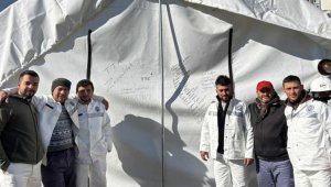 Madenciler kaldıklara çadıra not yazarak ayrıldılar