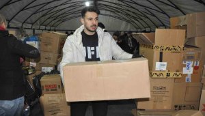 Mardin 1969 Spor depremzedeler için 4 tır yardım malzemesi topladı