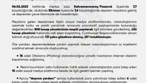 Sosyal medyada depremle ilgili provokatif paylaşımlarda bulunan 25 kişi tutuklandı