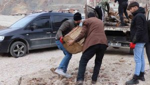 Sular altında kalacak olan ilçedeki ağaçlar depremzedeleri ısıtacak