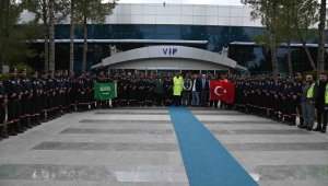 Suudi Arabistan arama kurtarma ekibi Şanlıurfa'dan çiçeklerle uğurlandı