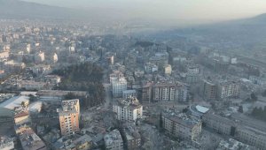 Toz bulutlarıyla kaplanan Hatay dron ile görüntülendi
