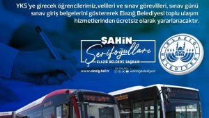Elazığ Belediyesi'nden YKS'ye girecek öğrencilere ücretsiz ulaşım hizmeti