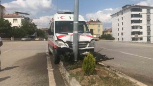 Elazığ'da ambulans aydınlatma direğine çaptı