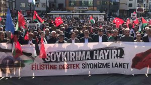 Filistin'e destek için yüzlerce kişi meydanı doldurdu