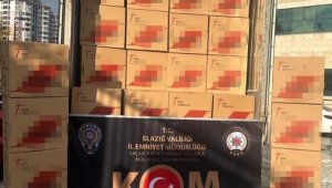 Elazığ'da 1 milyon 505 bin adet paketlenmiş makaron ele geçirildi