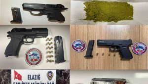 Elazığ'da ruhsatsız silah ve uyuşturucu madde ele geçirildi