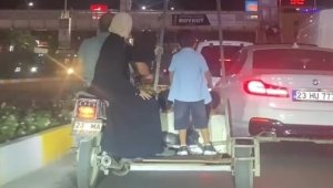 Elazığ'da tehlikeli yolculuk kamerada