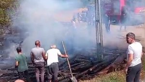 Kış için toplanan odunlar, yangında küle döndü