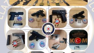 Elazığ'da ruhsatsız tabanca ve tüfek taşıyan 16 şahıs yakalandı