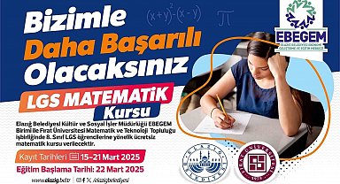 Elazığ'da LGS'ye hazırlanan öğrencilere ücretsiz matematik kursu