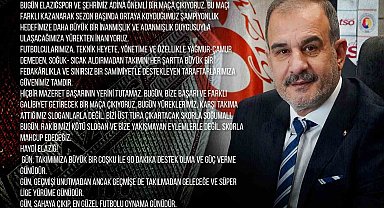 Başkan Alan, "Gün sahaya çıkıp, en güzel futbolu oynama günüdür"