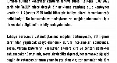 Elazığ'da konteyner kentler yarın tahliye ediliyor