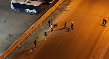 Elazığ'da iki grubun kavgası dron ile görüntülendi