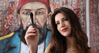 Elazığlı genç mühendis, halı üzerine portre çizimleriyle dünyaya açıldı