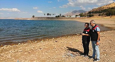 Keban Baraj Gölü'nde dron ile denetim