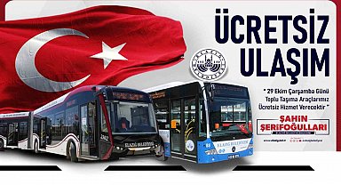 Elazığ'da 29 Ekim'de toplu ulaşım ücretsiz