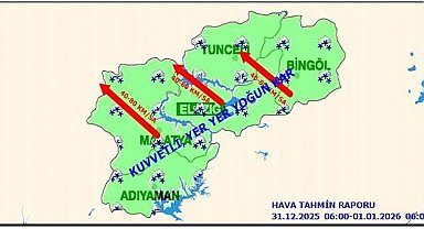 Elazığ için kuvvetli kar ve rüzgar uyarısı