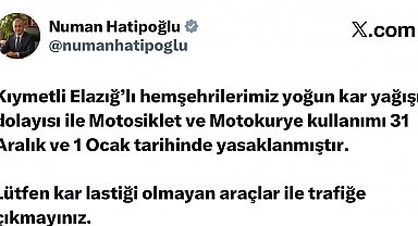 Elazığ'da motosiklet ve motokurye kullanımı yasaklandı