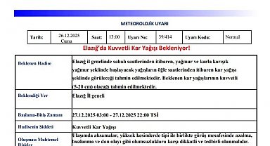 Meteorolojiden 3 için kuvvetli kar yağışı uyarısı