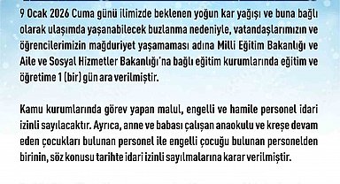 Elazığ'da eğitime 1 gün ara verildi