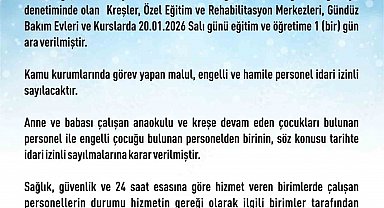 Elazığ'da rehabilitasyon ve bakımevi kurslarına 1 gün daha kar tatili