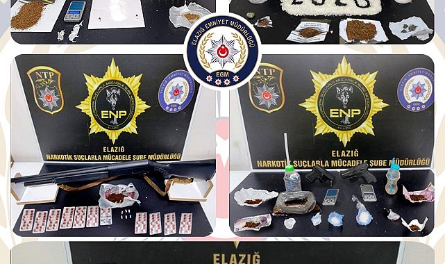 Elazığ'da uyuşturucu ve ruhsatsız silah operasyonu: 17 tutuklama