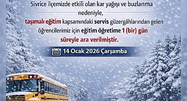 Elazığ'ın iki ilçesinde taşımalı eğitime ara verildi