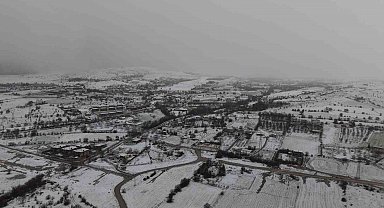 Beyaza bürünen Elazığ havadan görüntülendi