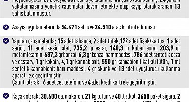 Elazığ'da asayiş uygulamaları: 272 olayda 357 şahıs yakalandı