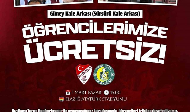 Elazığspor'dan 17 Yaş altı taraftarlara ücretsiz bilet