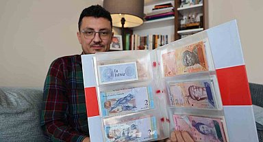 Beş kıtadan 75 ülkenin banknotunu derleyen öğretmen yok olan devletleri unutturmuyor